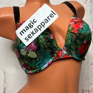 VS SWIM 32 34 36 38 SHINE STRAP SEXY TEE PUSH-UP BIKINI TOP LOGO CRYSTALS